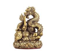 WXMYOZR Chinese Zodiac Figurines Pure Brass Chinese Twelve Animals Statue Collectable Feng Shui Decor Best Chinese New Year Gift,Drangon,Little