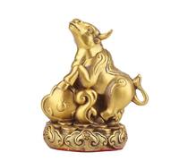 WXMYOZR Chinese Zodiac Figurines Pure Brass Chinese Twelve Animals Statue Collectable Feng Shui Decor Best Chinese New Year Gift,Ox,Little