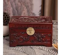 WXMYOZR Cremation Urns For Human Ashes, Large Wooden Adult Memorial Funeral Urn Box, Five Surface Hand Engraved Patterns, Dragon and Phoenix,E