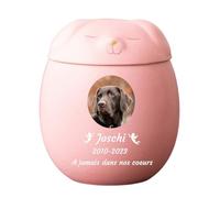 WXMYOZR Dog Urns for Ashes Personalized- Custom Pet Urns for Dogs Ashes- Ceramic Dog Shaped Urn Pet Cremation Urns Dog Memorial Keepsake Urns,Pink,Little