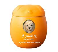 WXMYOZR Dog Urns for Ashes Personalized- Custom Pet Urns for Dogs Ashes- Ceramic Dog Shaped Urn Pet Cremation Urns Dog Memorial Keepsake Urns,Orange,Little