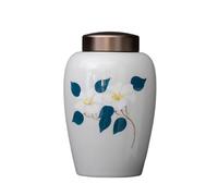 WXMYOZR Medium Urns for Human Ashes, 5'' Hand-Painted Flower Ceramic Urn Keepsakes Cremation Urn for Ashes Memorial Urn