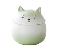 WXMYOZR Pet Urn for Dog Ashes, Dog Hair Keepsake Jar - Ceramic Shiba Inu Small Dog Urns for Ashes - Dog Memorial Urns,Green