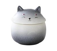 WXMYOZR Pet Urn for Dog Ashes, Dog Hair Keepsake Jar - Ceramic Shiba Inu Small Dog Urns for Ashes - Dog Memorial Urns,Black