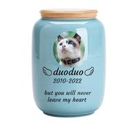 WXMYOZR Pet Urns for Cats Ashes Personalized, Ceramic Ice Crack Cat Urns for Ashes Custom Pet Cremation Urns Cat Memorial Keepsake Urns