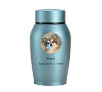 WXMYOZR Pet Urns for Dogs Ashes, Personalized Dog Urns for Ashes Stainless Steel Custom Dog Cremation Urns Dog Memorial Keepsake Urns,Blue,Little