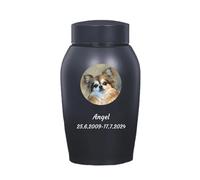 WXMYOZR Pet Urns for Dogs Ashes, Personalized Dog Urns for Ashes Stainless Steel Custom Dog Cremation Urns Dog Memorial Keepsake Urns,Black,Little