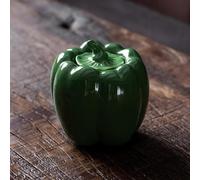 WXMYOZR Small Ceramic Candy Jar with Lid Cookie Jar, Snack/Dried Fruit/Nut Food Storage Jar Unique Creative Fruits and Vegetables Shape,Green bell pepper
