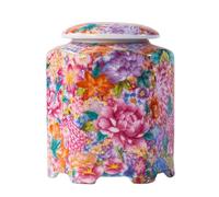 WXMYOZR Small Urns for Human Ashes Keepsake,4 inches Floral Cremation Urns Ceramic Memorial Keepsake Urns Token Urns Beautiful Mini Sharing Funeral Urns