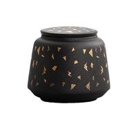 WXMYOZR Small Urns for Human Ashes Keepsake, Black Pottery Mini Urn Memorial Urn Keepsake Cremation Urns Small Sharing Urns,Black