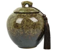 WXMYOZR Small Urns for Human Ashes,Medium Decorative Urns Pet Urn Glaze Ceramic Urns for Ashes Adult Male Female Keepsake Urn,Green