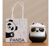 WXMYOZR Small Urns for Human Ashes Pet Ashes,Cute Panda Ceramic Urn Small Keepsake Cremation Urns Sharing Urns,A