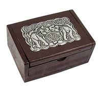 WXMYOZR Wood Cremation Urns for Human Ashes, Small Keepsake Funeral Urn, Creative Elephant Pattern and Pet,Small