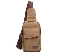 Wxnow Canvas Sling Bag Crossbody Backpack for Women & Men Chest Bag - brown - ONE_SIZE