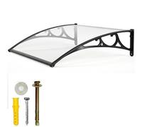 WXPGFEQ Heavy Snow Load Door Canopy High Wind Resistant Aluminum Awning Shatterproof Polycarbonate Entrance Shelter Winter Proof Rain Guard with Gutter for Ultimate Protection