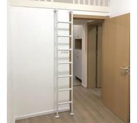 WXPGFEQ Metal 2Story WallMounted Egress Ladder for Basement Window Well Indoor Loft Dorm Library Warehouse Outdoor Deck RV Bunk Bed Twin Bed Side Ladder (110in) Safe & Durable Climbing Sol