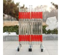 WXPGFEQ Retractable Stainless Steel Guardrail Adjustable Pet Fence Gate Portable Parking Barrier for Driveway Access Ideal for Home and Outdoor Use