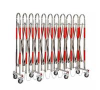 WXPGFEQ Retractable Traffic Barrier Folding Gate Mobile Expandable Barrier Industrial Metal Barrier 2.5 to 20m Stainless Steel Outdoor Barrier with Wheels Versatile Safety Solution