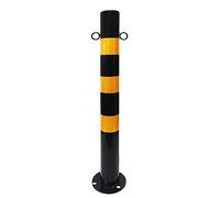 WXPGFEQ Safety Bollard Parking Post Barrier with Reflective Collar for Parking Lot Streets Bus Stops Black and Yellow