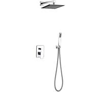 WXPGFEQ Wall-Mounted Shower Faucet Set System,Shower Faucet Set LED Rain Shower Set Hotel Modern Bathroom Shower Faucet Hot and Cold Mixer Brass Bathtub Wall Mounted Shower System-8 inch,10inch,10in