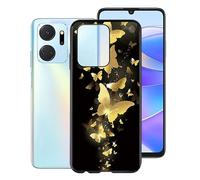 WXPPJ Black Silicone TPU Case for Honor X7a (6.75 Inches), Ultra Thin Soft Protective Case Shockproof Anti-Scratch Mobile Phone Case Slim Bumper Cover for Honor X7a - Golden Dancer
