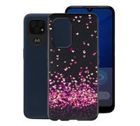 WXPPJ Case for Doro 8200 (6.10 inches), Black Silicone TPU Case, Ultra Thin Soft Protective Case, Shockproof Anti-Scratch Mobile Phone Case, Slim Bumper Cover for Doro 8200 - Pink Love