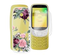 WXPPJ Case for Nokia 3210 2024 (2.40 Inch) Mobile Phone Case, Transparent Silicone Cover TPU Case Shockproof Scratch-Resistant Protective Case + 2 Pieces 9H Hardness Glass Screen Protector for Nokia