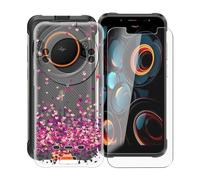 WXPPJ Case for Ulefone Power Armor 16S (5.93 inches), Transparent Silicone Cover Soft TPU Case Shockproof Scratch-Resistant Protective Case + 9H Hardness Glass Screen Protector for Ulefone Power Armor