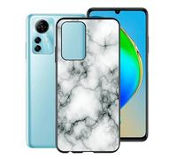 WXPPJ Case for ZTE Blade A72s (6.75 inches), Black Silicone TPU Case, Ultra Thin Soft Protective Case, Shockproof Anti-Scratch Mobile Phone Case, Slim Bumper Cover for ZTE Blade A72s - Marble
