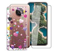 WXPPJ Case + Screen Protector for Nokia X20 (6.67 inches), Transparent Case Soft Silicone TPU Protective Cover Shell and Tempered Glass Protector for Nokia X20 - YQ29
