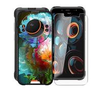 WXPPJ Case + Tempered Glass Screen Protector for Ulefone Power Armor 16S (5.93 Inches), Black Silicone TPU Bumper Case and Screen Protector for Ulefone Power Armor 16S - XV43