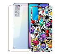 WXPPJ For TCL 30 5G Case with 2 Protective Films, Transparent Silicone Case Anti-Scratch Protective Bumper Case and Tempered Glass Screen Protector for TCL 30 5G (6.7 Inches) - XS40