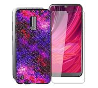 WXPPJ Mobile Phone Case for BLU View 4 Case with 1 Piece HD Screen Protector, Shockproof Protective Soft Silicone TPU Case Ultra Thin Bumper Cover for BLU View 4 (6.10 Inches) - Milky Way