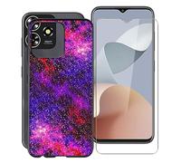 WXPPJ Mobile Phone Case for ZTE Blade A73 4G Case with 1 Piece HD Screen Protector, Shockproof Protective Soft Silicone TPU Case Ultra Thin Bumper Cover for ZTE Blade A73 4G (6.60 Inches) - Milky Way