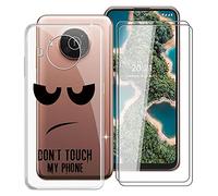 WXPPJ Phone Case for Nokia X20 (6.67"), with [2 Pack] Tempered Glass Screen Protector, Slim Soft TPU Bumper Anti-Scratch Silicone Clear Case, Screen Protector for Nokia X20 - DU05