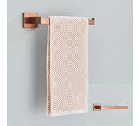 WXPXYBF Bathroom Rose Gold Hardware Set Stainless Steel Robe Hook Towel Bar Toilet Roll Paper Holder Towel Ring Bathroom Accessories,Brushed Rose Gold C,1