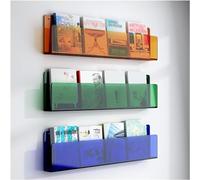 WXPXYBF Clear Acrylic Floating Wall Shelf, Invisible Book Display Rack for Office Bedroom, Durable Transparent Magazine Holder with Easy Install