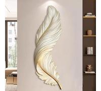 WXPXYBF Large Feather Wall Decor,Luxury Feather Wall Art,3D Resin Large Wings Wall Art Wall Sculpture,for Living Room Bedroom Entryway(43 * 120cm)