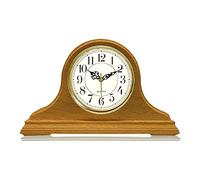 WXPXYBF Solid Wood Mantel Clock, Battery Operated Wooden Shelf Timepiece with Silent Sweep Movement and Backlit Dial, Elegant Decorative Table Clock for Living Room Bedroom Office Home Décor Accent