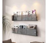 WXPXYBF Transparent Acrylic Wall Mounted Magazine Rack, Floating Shelf for Brochures Flyers, Clear Display Holder for Home Office Bedroom Decor