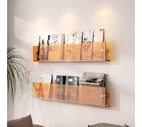 WXPXYBF Transparent Acrylic Wall Mounted Magazine Rack, Floating Shelf for Brochures Flyers, Clear Display Holder for Home Office Bedroom Decor