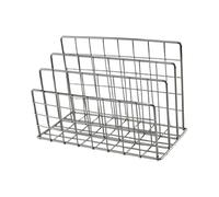Wxqbjtam Desk Bookshelf File Folder Sorter Iron Non Skid Book Holder Bookend Organizer for Hold Heavy Recipe Video Games, Black