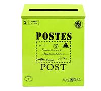 Wxqbjtam Mailbox, Letterbox, Wall-Mounted Letterbox, Newspaper Compartment, Classic, Galvanized Sheet Iron with Rain Protection for Office Buildings, Private H, Green