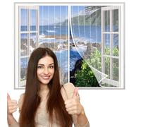 WXQOZLY Magnetic Fly Screen Window with Auto-Closing Magnets Reinforced Mesh Curtain,Mesh Fly Curtain Mosquito Net for Windows,Window Transparent Fly Screen Keep Bugs Out While Enjoying Fresh Air
