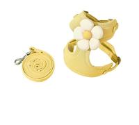 wxqzhf retractable dog lead pet outing leash lace vest cat chest harness small supplies-yellow-xs