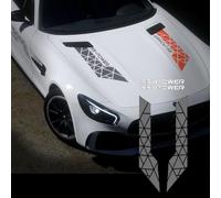 WXRNBN 4 PCS Car Hood Decal Stickers for VW Tiguan II (2015-), Car Racing Car Body Sticker Roof Bonnet Bumper Sticker Car Body Stickers Decal Decoration,Grey