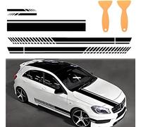WXRNBN 5 PCS Car Hood Stripe Decal Stickers for Audi A8 Limousine D5 4N I 2017-2024, Side Skirt PVC Racing Stripe Graphic Sticker Side Skirts Sticker,Black