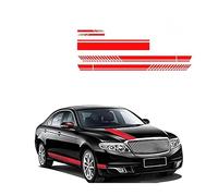 WXRNBN 5 PCS Car Hood Stripe Decal Stickers for Audi Q4 e-tron, Side Skirt PVC Racing Stripe Graphic Sticker Side Skirts Sticker,Red