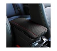 WXRNBN Car Armrest Cushion for Alfa Romeo Junior 2024, Leather Armrest Seat Box Cover Protector Cover Car Center Console Cushion Pad Car Center Console Cover, black and red