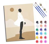 WXRWANG Paint by Number for Adults Beginner Canvas Desert Silhouette People Choice for Birthday Anniversary or Any Festival DIY Acrylic Painting Kit for Room Decor 16x20 inch Frameless